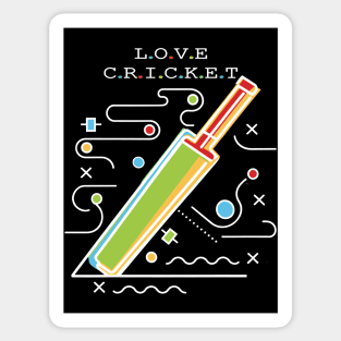 Love Cricket Sticker